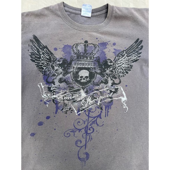 Vintage Affliction Style Grunge Skull Wings Tee - Picture 3 of 4